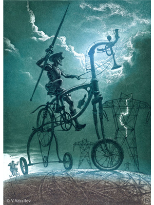 Don Quichotte. Vesselin Vassilev. Ex-libris. Eau-forte et aquatinte.